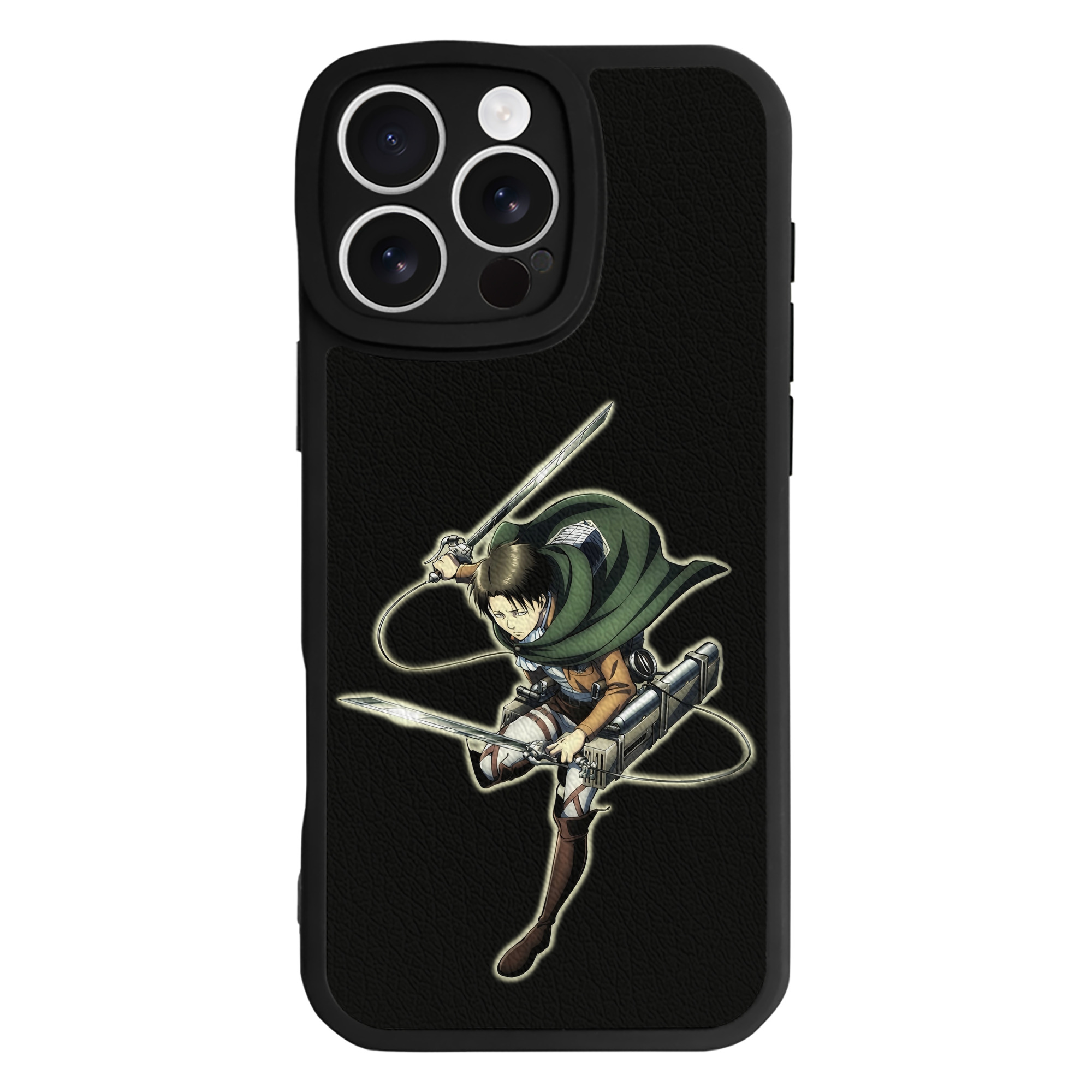 （画像用） 進撃の巨人 リヴァイ·アッカーマン Attack on Titan Levi Ackerman 【iPhone 16シリーズ対応】シリコンスマホケース（レザー調） 材質：シリコン